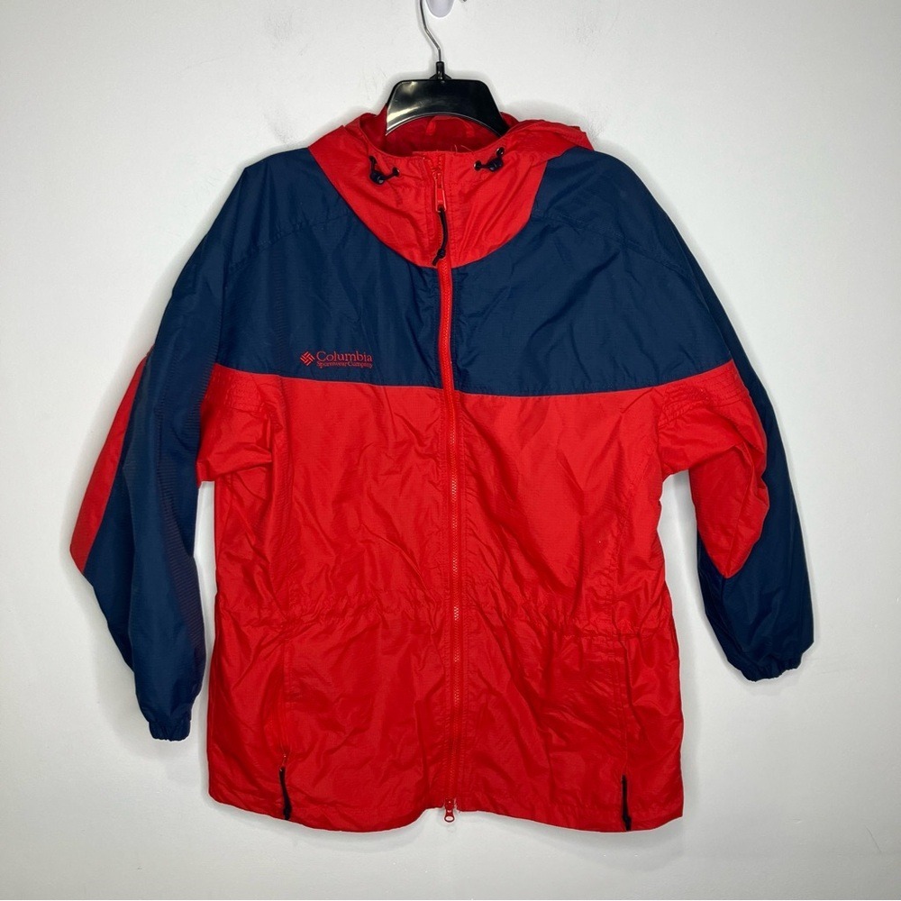 Columbia lightweight windbreaker jacket blue red women's‎ size large full zip